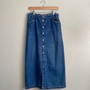 BILL BLASS Vintage 90s Western Button Denim Skirt